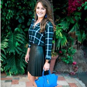 J.Crew Faux Leather Pleated Skirt